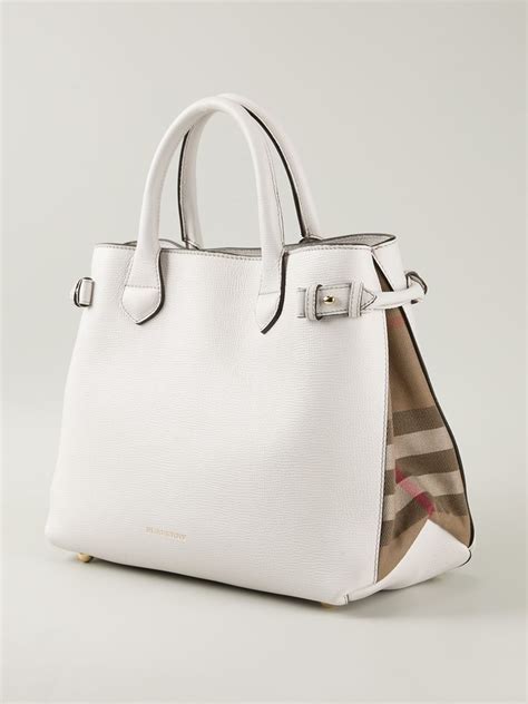 burberry medium banner leather bag white|bloomingdales burberry tote.